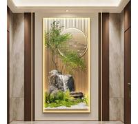 BLCKTIGR Décoration Murale 3D LED - Moderne Bambou & Grue avec Lumières LED, Sculpture Rétroéclairée Verticale pour Entrée, Salon, Chambre, Style Chinois Luxe(C,40 * 80cm/15.75 * 31.5in)