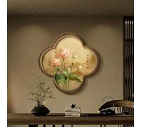 BLCKTIGR Décoration Murale 3D LED - Moderne Fleur de Lotus avec Lumières LED, Sculpture Rétroéclairée en Forme Trèfle pour Entrée, Salon, Chambre, Symbole Bonne Chance(C,90 * 90cm/35.43 * 35.43in)