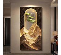BLCKTIGR Décoration Murale 3D - LED, Œuvre Murale 3D Montagne Cascade Cerf Rétroéclairée LED, Sculpture Murale Lumineuse Moderne pour Entrée, Salon Décoration Maison(B,40 * 80cm/15.75 * 31.5in)