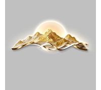 BLCKTIGR Décoration Murale LED 3D de Luxe, Tableau représentant Un Paysage Montagne dorée avec éclairage à économie d'énergie, Applique Moderne pour la décoration(B,80 * 30cm/31.5 * 11.81in)