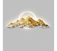 BLCKTIGR Décoration Murale LED 3D de Luxe, Tableau représentant Un Paysage Montagne dorée avec éclairage à économie d'énergie, Applique Moderne pour la décoration(A,100 * 37/39.37 * 14.57in)