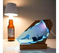 BLCKTIGR Grande Lampe en résine océanique avec LED, veilleuse sous-Marine Artisanale pour Chambre et Bureau, pour Amateurs de Marine(F)
