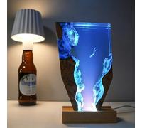 BLCKTIGR Grande Lampe en résine océanique avec LED, veilleuse sous-Marine Artisanale pour Chambre et Bureau, pour Amateurs de Marine(D)