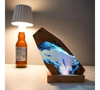 BLCKTIGR Grande Lampe en résine océanique avec LED, veilleuse sous-Marine Artisanale pour Chambre et Bureau, pour Amateurs de Marine(H)