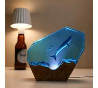 BLCKTIGR Grande Lampe en résine océanique avec LED, veilleuse sous-Marine Artisanale pour Chambre et Bureau, pour Amateurs de Marine(O)