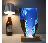 BLCKTIGR Grande Lampe en résine océanique avec LED, veilleuse sous-Marine Artisanale pour Chambre et Bureau, pour Amateurs de Marine(E)