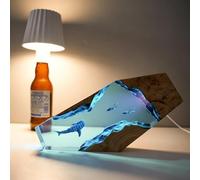 BLCKTIGR Grande Lampe en résine océanique avec LED, veilleuse sous-Marine Artisanale pour Chambre et Bureau, pour Amateurs de Marine(Q)