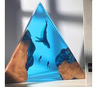 BLCKTIGR Lampe en résine océanique Artisanale avec Couple de plongeurs et Requin Baleine, veilleuse LED USB Diorama sous-Marin,décoration intérieure pour(K)