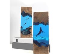BLCKTIGR Lampe en résine océanique Artisanale avec Couple de plongeurs et Requin Baleine, veilleuse LED USB Diorama sous-Marin,décoration intérieure pour(L1)