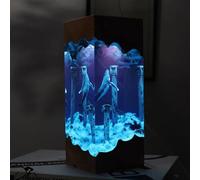 BLCKTIGR Lampe en résine océanique Artisanale avec Couple de plongeurs et Requin Baleine, veilleuse LED USB Diorama sous-Marin,décoration intérieure pour(C)