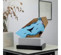 BLCKTIGR Lampe en résine océanique Artisanale avec Couple de plongeurs et Requin Baleine, veilleuse LED USB Diorama sous-Marin,décoration intérieure pour(V)