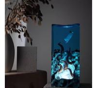 BLCKTIGR Lampe en résine océanique Artisanale avec Couple de plongeurs et Requin Baleine, veilleuse LED USB Diorama sous-Marin,décoration intérieure pour(Q)