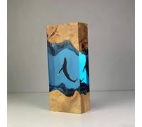 BLCKTIGR Lampe en résine océanique Artisanale avec Couple de plongeurs et Requin Baleine, veilleuse LED USB Diorama sous-Marin,décoration intérieure pour(L)
