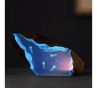 BLCKTIGR Lampe en résine océanique Artisanale avec Couple de plongeurs et Requin Baleine, veilleuse LED USB Diorama sous-Marin,décoration intérieure pour(E)