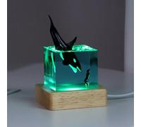 BLCKTIGR Lampe en résine océanique Artisanale, Diorama de Requin Baleine avec veilleuse LED dimmable, décoration Marine pour Bureau, Chambre et Anniversaire(B)