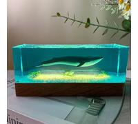 BLCKTIGR Lampe en résine océanique, Diorama sous-Marin avec Baleine, Dauphin et mégalodon, veilleuse LED Chaude modulable, décoration de Chevet pour Amateurs(B)