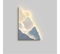 BLCKTIGR Landscape Wall Art, Art Mural LED 3D avec Lumière Décor Montagne et Cascade, Applique Murale sans Clignotement Basse Tension Sécurisée pour Salon Chambre(H,70 * 105cm/27.56 * 41.34in)