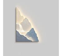 BLCKTIGR Landscape Wall Art, Art Mural LED 3D avec Lumière Décor Montagne et Cascade, Applique Murale sans Clignotement Basse Tension Sécurisée pour Salon Chambre(E,70 * 105cm/27.56 * 41.34in)
