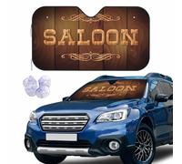 BLDKORUER Pare-soleil en bois pour pare-brise de voiture, cowboy, bar, pub, classique américain, pour fenêtre avant, bloque les rayons UV, protection solaire pour accessoires de voiture