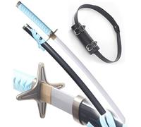 Bleach Epee Toshiro Katana en Bois Epee Zanpakuto Sabre Toushiro Hyorinmaru + Ceinturon Noir Porte Epee Ceinture Décoration