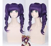 Bleach Katenkyoukotsu perruques de Cosplay moyennes longues pour femmes femmes faux cheveux 50 cm violet bouclés ondulés perruque synthétique Anime fête cadeau