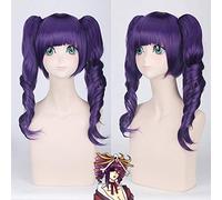 Bleach katenkyoukotsu violet Anime Cosplay perruque avec Double queue de cheval ondulée résistant à la chaleur perruques de cheveux synthétiques pour les femmes PL-057