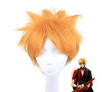 Bleach Kurosaki Ichigo Cosplay perruques courtes moelleuses couches jeu de rôle perruques pour homme garçons cheveux synthétiques résistants à la chaleur LY-242