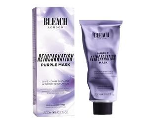 Bleach London Purple Reincarnation Masque Traitement Protéiné Restaurateur de Liens Capillaires Élimine les Tons Jaunes Répare et Illumine les Cheveux Blonds avec Extrait de Graines de Tournesol 200ml