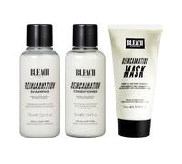 Bleach London Trousse Voyage Reincarnation Routine Capillaire avec Shampooing et Après-Shampoing 2 x 75ml et Masque Capillaire 50ml, Traitement Restaurateur de Liens pour Cheveux Secs ou Décolorés