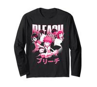 Bleach Pink Cast Photo with Kanji Logo Anime Manche Longue