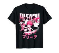 Bleach Pink Cast Photo with Kanji Logo Anime T-Shirt