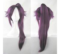 BLEACH Shihouin Yoruichi Cosplay perruques violet haute température fibre synthétique cheveux Perucas Anime Costume perruque avec clip queue de cheval KU110050798