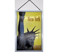 Blechemma Plaque en tôle avec cordon 30 x 20 cm Statue de la Liberté de New York