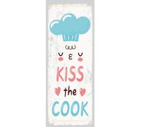 Blechschild 27x10 cm kiss the cook Kochmütze