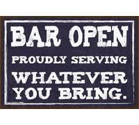 Blechschild 30x40 cm Bar open whatever you bring Deko Schild