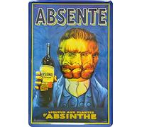 Blechschild Plaque décorative en métal avec inscription en allemand « Absente Liqueur Aux Plantes Absinthe » pour cuisine, porte, bar, comptoir, pub, cadeau d'anniversaire ou de Noël 20 x 30 cm