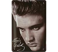 Blechschilder Elvis Presley Plaque décorative en métal rétro pour porte d'entrée Cadeau d'anniversaire ou de Noël 20 x 30 cm