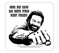 Blechwarenfabrik Braunschweig Bud Spencer Ohne Heust Pferd Nicht furzen Dessous de bière en tôle Multicolore 10 cm x 10 cm DC03