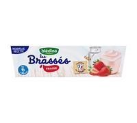 Blédina - Brassés pour Bébé dès 6 Mois - Saveur Fraise - Dès 6 Mois - Lot de 6x95g