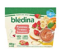 Blédina 4 Coupelles Pommes Fraises Bananes dès 6 mois (4x100g) - Pack de 12*400g