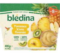 Blédina 4 Coupelles Pommes Kiwis Ananas Dès 8 mois, 4 x 100g