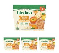 Blédina 4 Coupelles pour Bébé Pommes, Poires, Mandarines Dès 8 mois, 4 x 100g