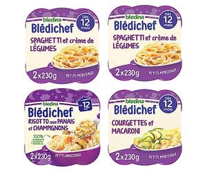 Blédina - Blédichef - 8 petits plats pour bébé - Repas soir - Dès 12 Mois - 3 recettes - Pack de 8