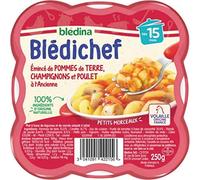Bledina Blédichef Émincé de Pommes de Terre, Champignons et Poulet à l'Ancienne Dès 15 mois, 250g
