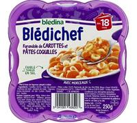 Bledina Blédichef Farandole de Carottes et Pâtes Coquilles Dès 18 Mois, 250g