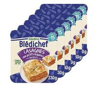 Blédina - Blédichef - Repas bébé 15 mois - 6 plats lasagnes aux petits légumes - Faible teneur en sel - Dès 15 Mois - 6 Assiettes de 230g