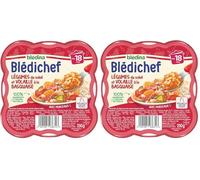 Blédina - Blédichef - Repas Bébé 18 Mois - 9 Plats Légumes Volaille Basquaise - Petits Morceaux - 100% Ingrédients d'Origine Naturelle - Dès 18 Mois - 9 Assiettes 250g (Lot de 2)