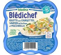 Bledina Blédichef Risotto aux Courgettes Saumon du Pacifique et Mozzarella Dès 15 Mois, 250g