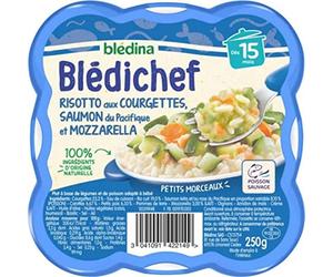 Bledina Blédichef Risotto aux Courgettes Saumon du Pacifique et Mozzarella Dès 15 Mois, 250g