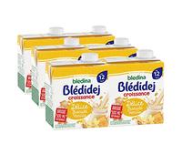 Blédina Blédidej - Céréales bébé Lactées Délice Biscuité Vanille - Dès 12 Mois - 6 briques de 500mL (L'emballage peut varier)
